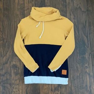 Colorblock Yellow and Black Women's Hoodie